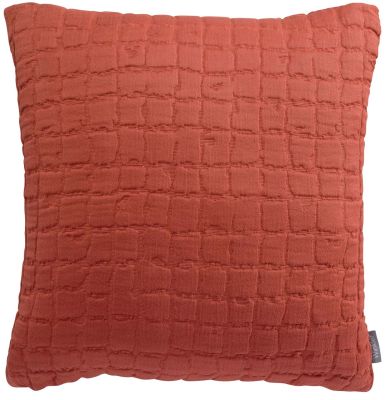 Coussin uni Swami en coton coloris Tomette 45x45 - Winkler