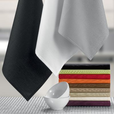 Serviettes de table Unis en coton coloris Blanc 50x50 - Winkler