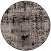 Tapis Catania en polypropylène/polyester effet usé coloris Noir rond Ø160