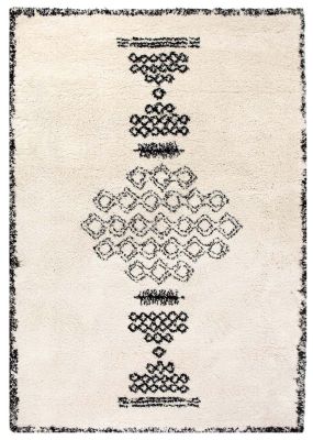 Tapis Sora en polypropylène motifs berbère coloris Neige 160x230 - Winkler