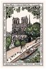 Torchon Notre dame en coton coloris Ecru