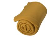 Couverture polaire Teddy en polyester uni Miel 180x240 - Toison d'Or