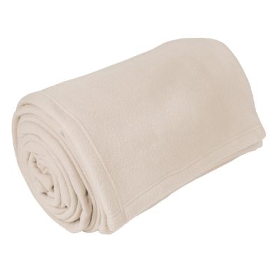 Couverture polaire Teddy en polyester uni Naturel 180x240 - Toison d'Or