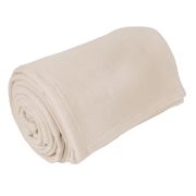 Couverture polaire Teddy en polyester uni Naturel 180x240 - Toison d'Or