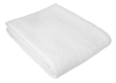 Dessus de lit Guetary motifs losanges tissés jacquard Blanc 180x250 - Toison d'Or