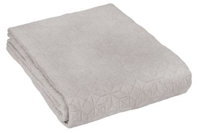 Dessus de lit Guetary motifs losanges tissés jacquard Ficelle 180x250 - Toison d'Or