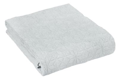 Dessus de lit Guetary motifs losanges tissés jacquard Perle 270x250 - Toison d'Or