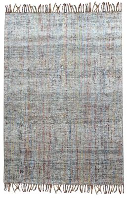 Tapis Fahro tissé main en chanvre coloris Multico/Naturel 160x230 - The Rug Republic