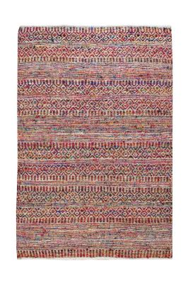 Tapis Sarah tissé main fibres naturelles recyclées coloris Multico 120x180 - The Rug Republic