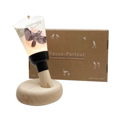 Coffret Lampe Nomade Chikubi Mésange base noir - Maison Polochon