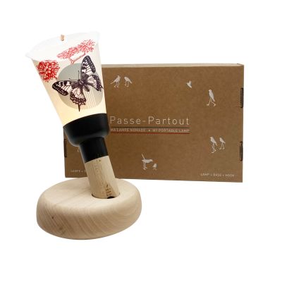 Coffret Lampe Nomade Chôho Papillon base noir - Maison Polochon