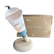 Coffret Lampe Nomade enfant Lapin à Vélo base bleu glacier - Maison Polochon