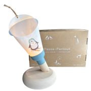 Coffret Lampe Nomade enfant Pingouin à Ski ! base bleu glacier - Maison Polochon