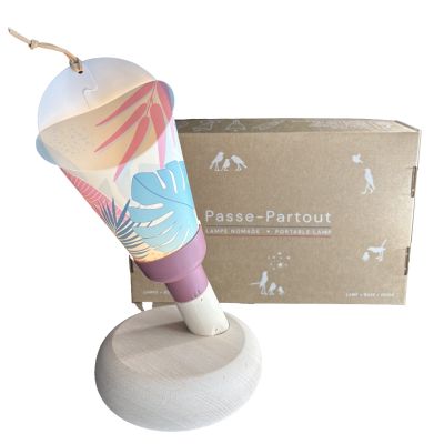 Coffret Lampe Nomade enfant Tropical Mood base rose d'antan - Maison Polochon