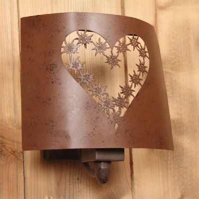 Lampe Cœur, avec une edelweiss métal, produit par