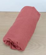 Drap housse en flanelle coloris tomette 140x190 - Tradilinge