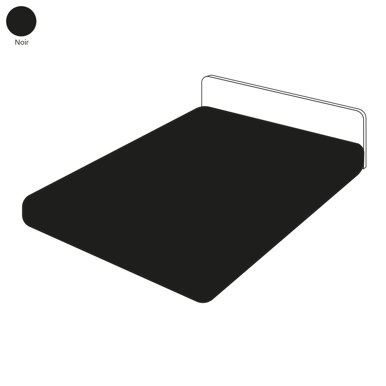 Drap housse uni 140x190 cm ZZZ noir