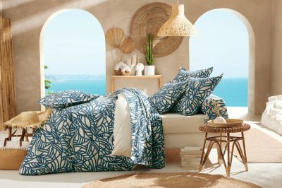 Drap plat Serena coton coloris blue 180x290 - Tradilinge