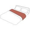 Drap plat uni percale coloris acajou