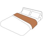 Drap plat uni percale coloris cognac 180x290 - Tradilinge