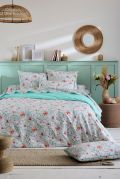 Housse de couette Roxane percale coloris jade 260x240 - Tradilinge