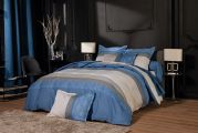 Housse de couette Tiago satin de coton indigo 140x200 - Tradilinge