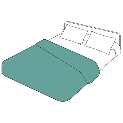 Housse de couette uni percale coloris jade 140x200 - Tradilinge