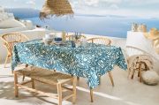 Nappe Eva coton enduit coloris blue 160x200 - Tradilinge