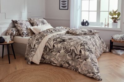 Parure Alba noir en percale DP180x290+DH90x190+1TT43x140 - Tradilinge