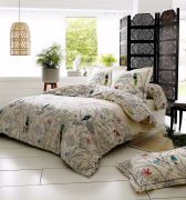 Parure Amazonia coton motifs oiseaux DP180x290+DH90x190+1TO65x65 - Tradilinge