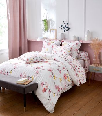 Parure Elisa percale coloris rose DP180x290+DH90x190+1TO65x65 - Tradilinge