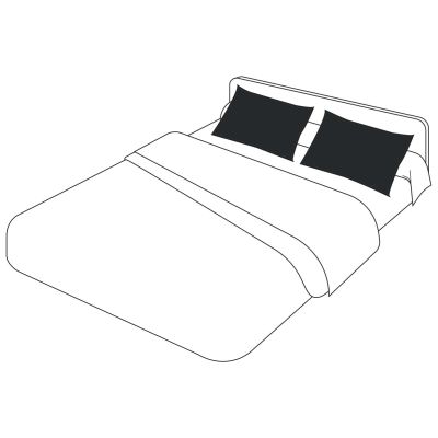 Taie d'oreiller Noir 50 x 70 cm / 100% Coton / 57 fils/cm²