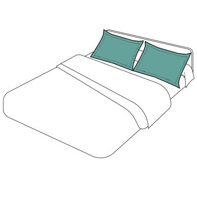 Taie d'oreiller uni percale coloris jade 50x70 - Tradilinge