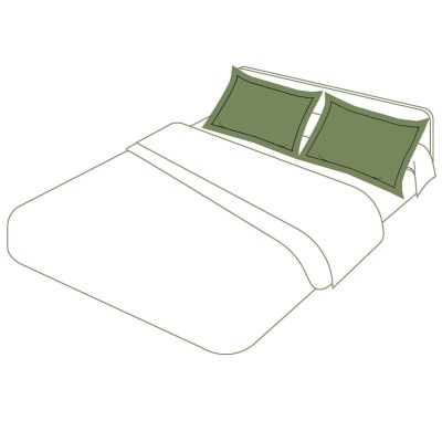 Taie d'oreiller uni percale coloris kaki 50x70 - Tradilinge