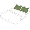 Taie d'oreiller uni percale coloris kaki 65x65